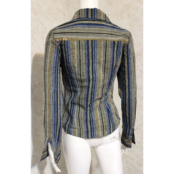 NWT - Lucy Paris Button Down Random Thread 100% Cotton Shirt - Size S